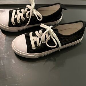 Sequin Glitter Black Shoes EUC